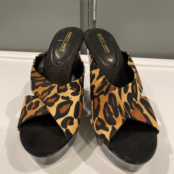 Marco Santi - Cheetah Print Platform Wedges - Picture 4 of 6